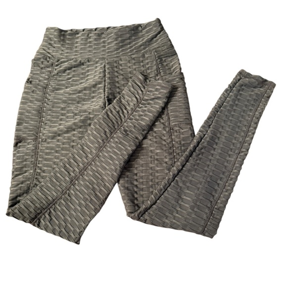 Pants - Yoga Pants High Waisted Anti Cellulite Gray Leggings with Pockets S/M